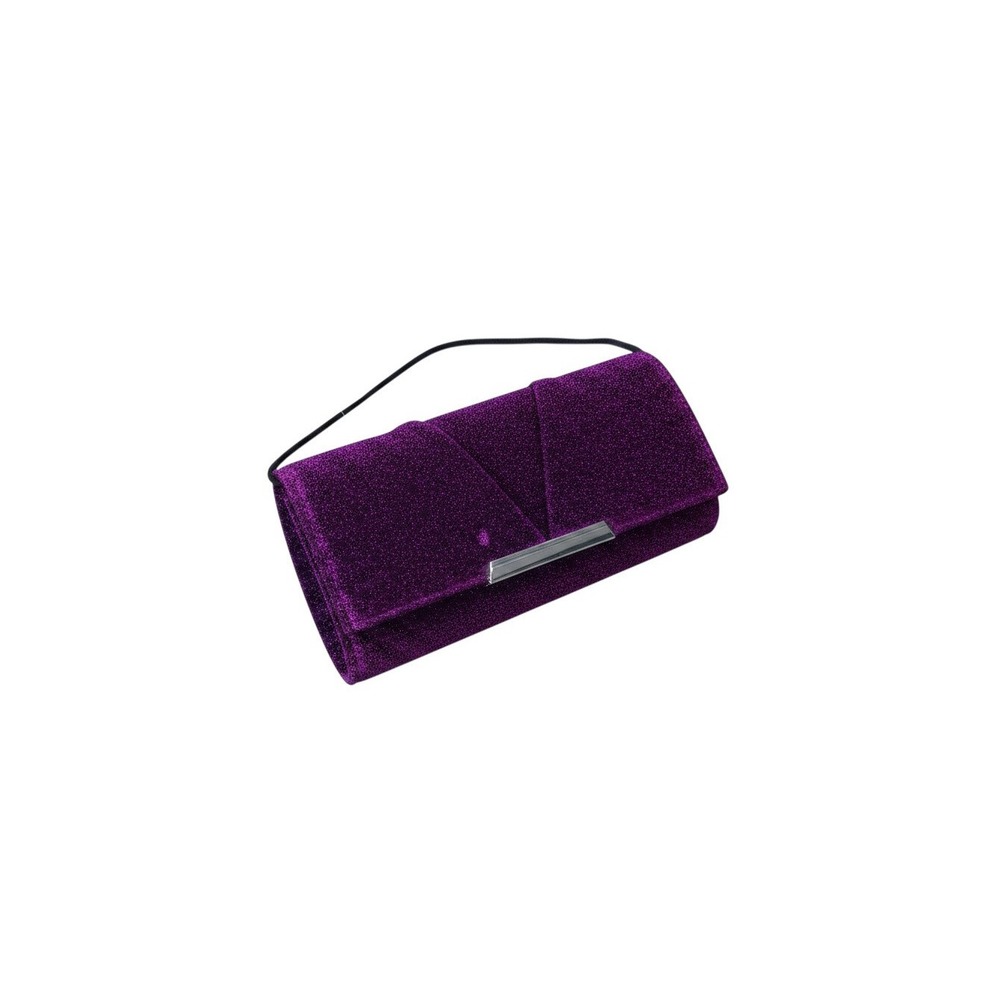 Fioni Clutch Bag Womens OS Purple New Glitter Evening Formal Envelope Purse